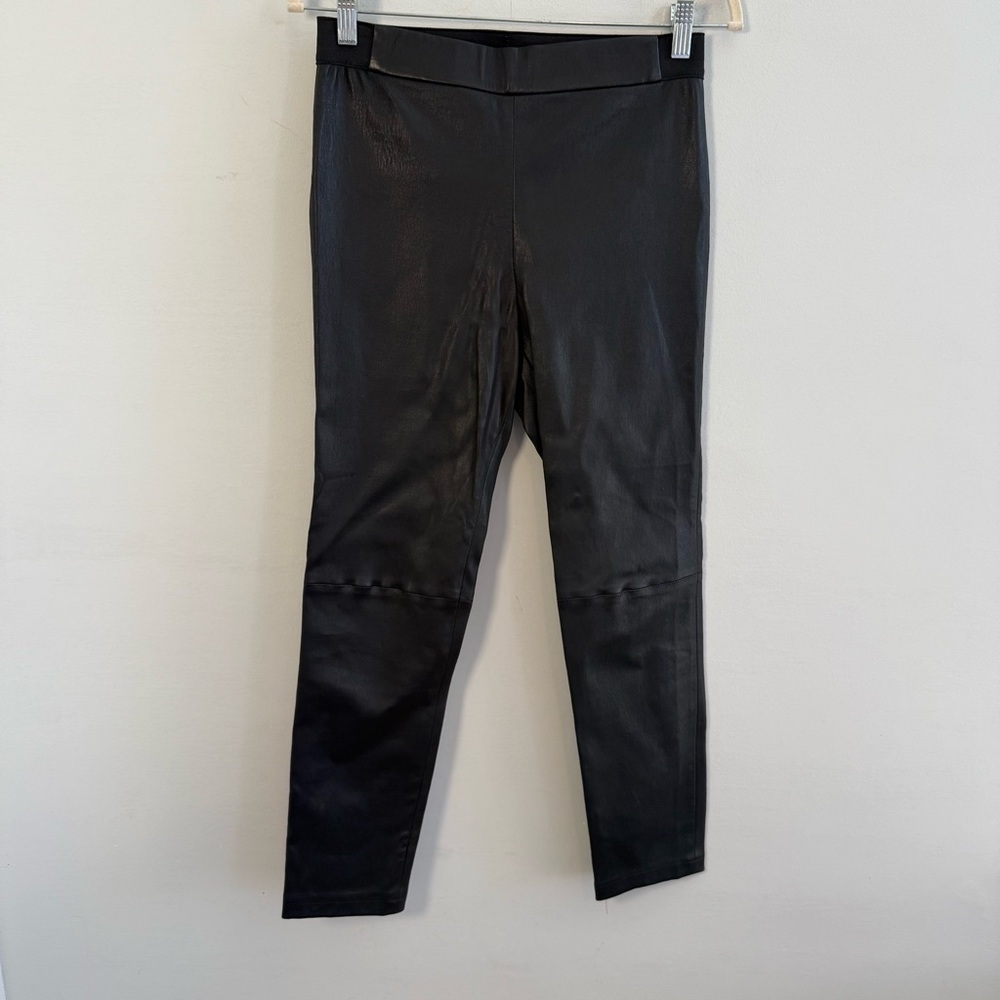 Elie Tahari Gorgeous Black Premium Lamb Leather Leggings, Size L